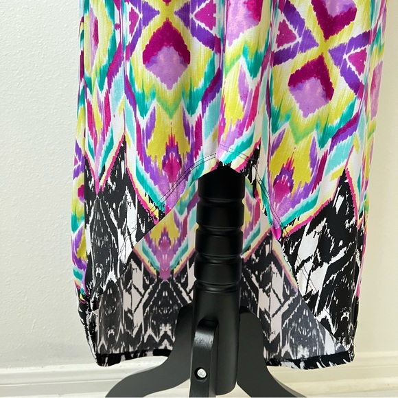 Shelby & Palmer Boho Multicolored Maxi High Low Blouson Sleeveless Dress - Picture 4 of 7